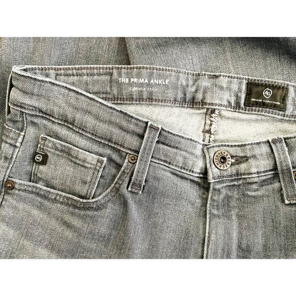 AG Womens The Prima Ankle MidRise Cigarette Ankle Split Hem Stretch Jean Raw Hem - Picture 4 of 7